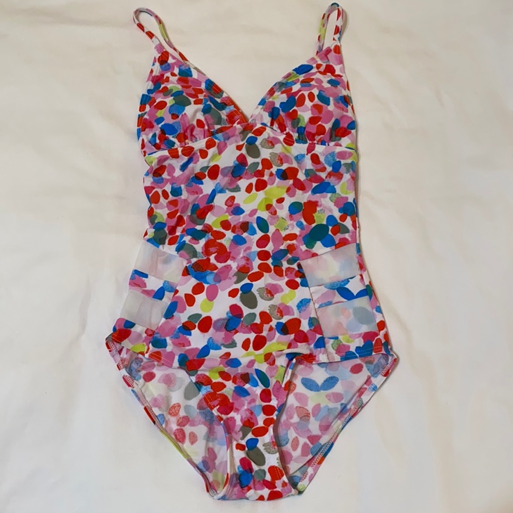 Bawdy Multi-Colored Dot One Piece Swimsuit, Small